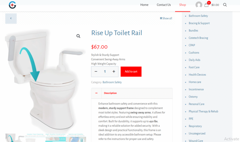 Rise Up Toilet Rail - Image 2