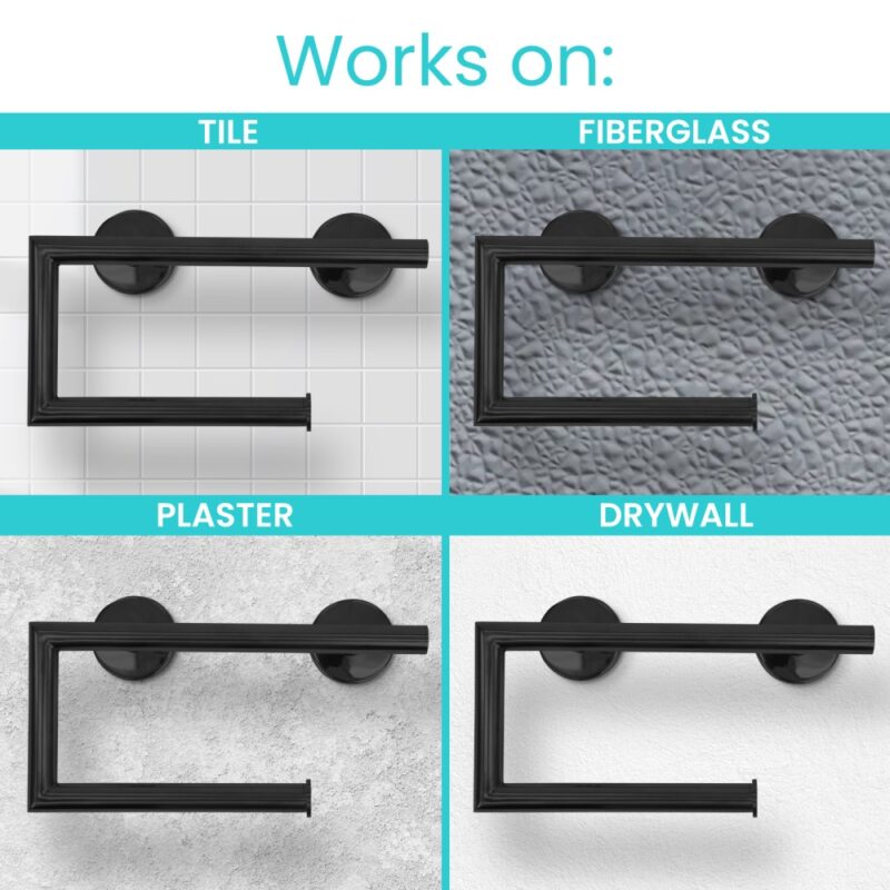 Metal Grab Bar With Toilet Paper Holder - Image 2