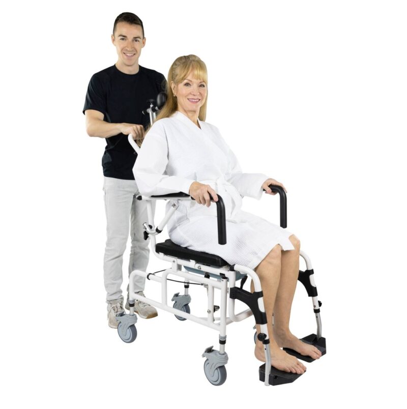 Reclining Shower Commode Transport Chair - Image 2