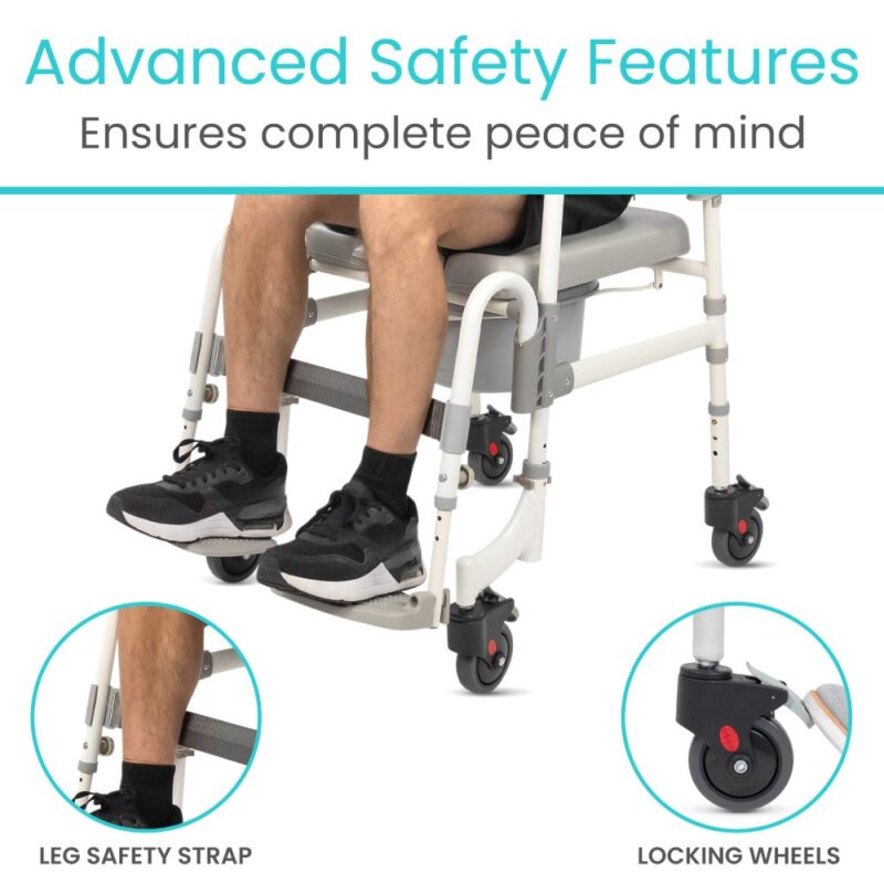 Shower Commode Transport Chair - Image 4