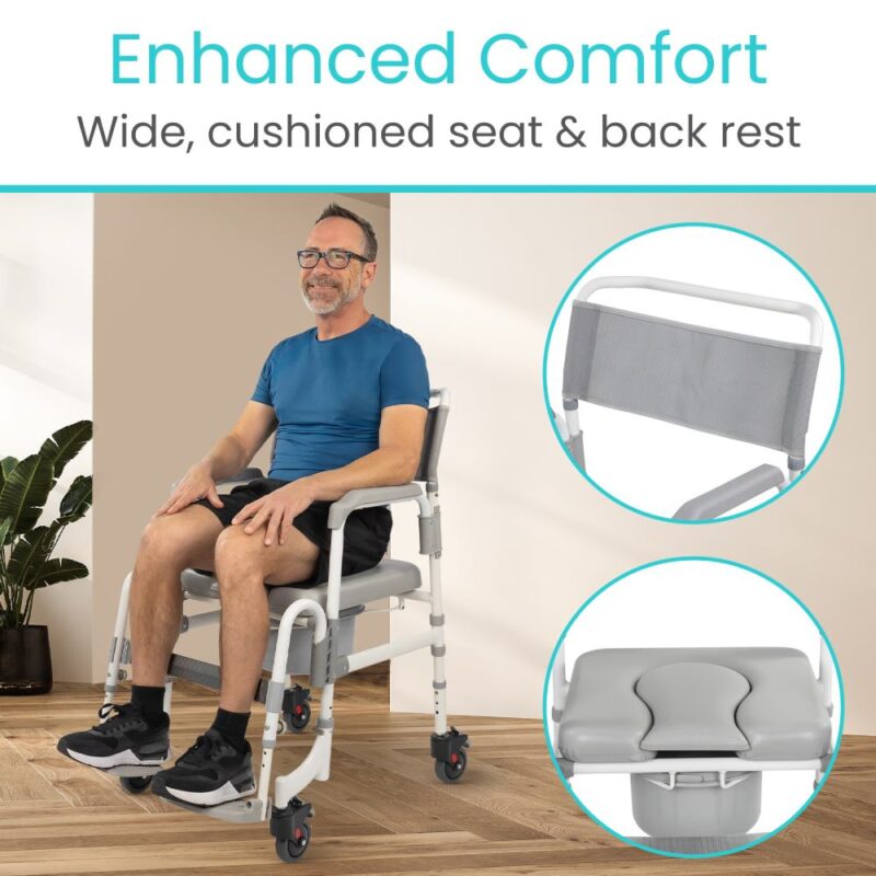 Shower Commode Transport Chair - Image 3