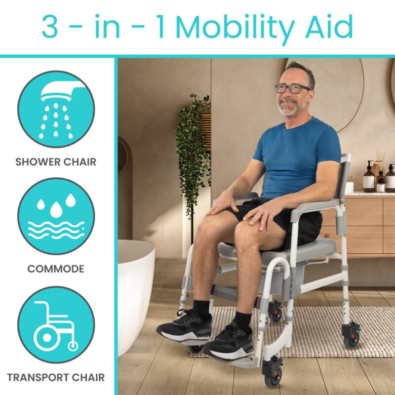 Shower Commode Transport Chair - Image 8