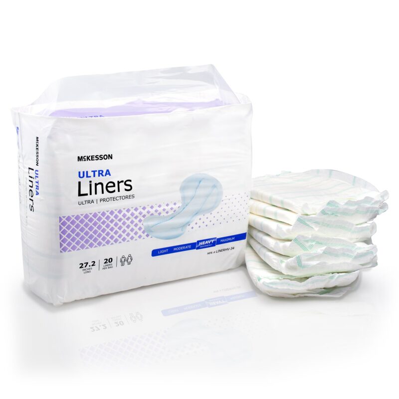 Incontinence Liner McKesson Ultra 27-1/5 Inch Length Heavy Absorbency Polymer Core One Size Fits Most - Image 2