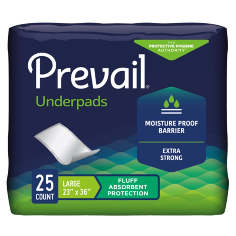 Disposable Underpad Prevail® 23 X 36 Inch Fluff Light Absorbency (25 Counts / Pack of 6))