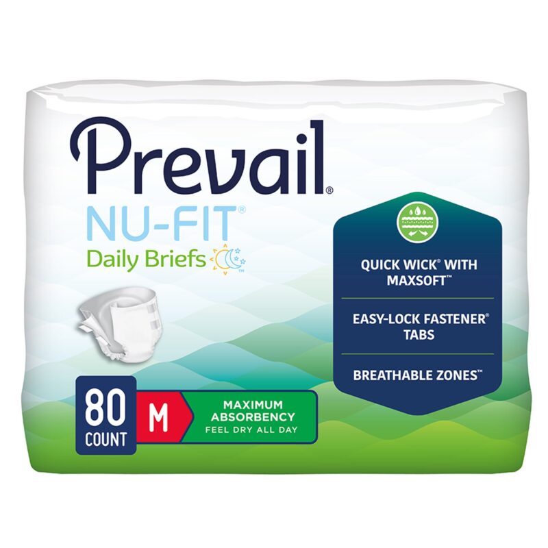 Unisex Adult Incontinence Brief Prevail® Nu-Fit® Disposable Heavy Absorbency