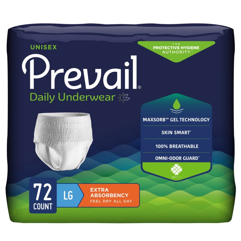 Unisex Adult Absorbent Underwear Prevail® Daily Underwear Extra Pull On with Tear Away Seams Medium Disposable Moderate Absorbency - Image 5