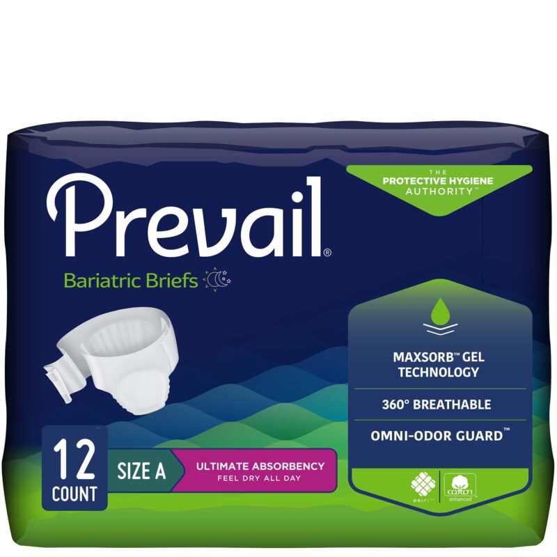Unisex Adult Incontinence Brief Prevail® Disposable Heavy Absorbency