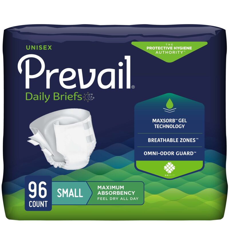 Unisex Adult Incontinence Brief Prevail® Daily Small Disposable Heavy Absorbency