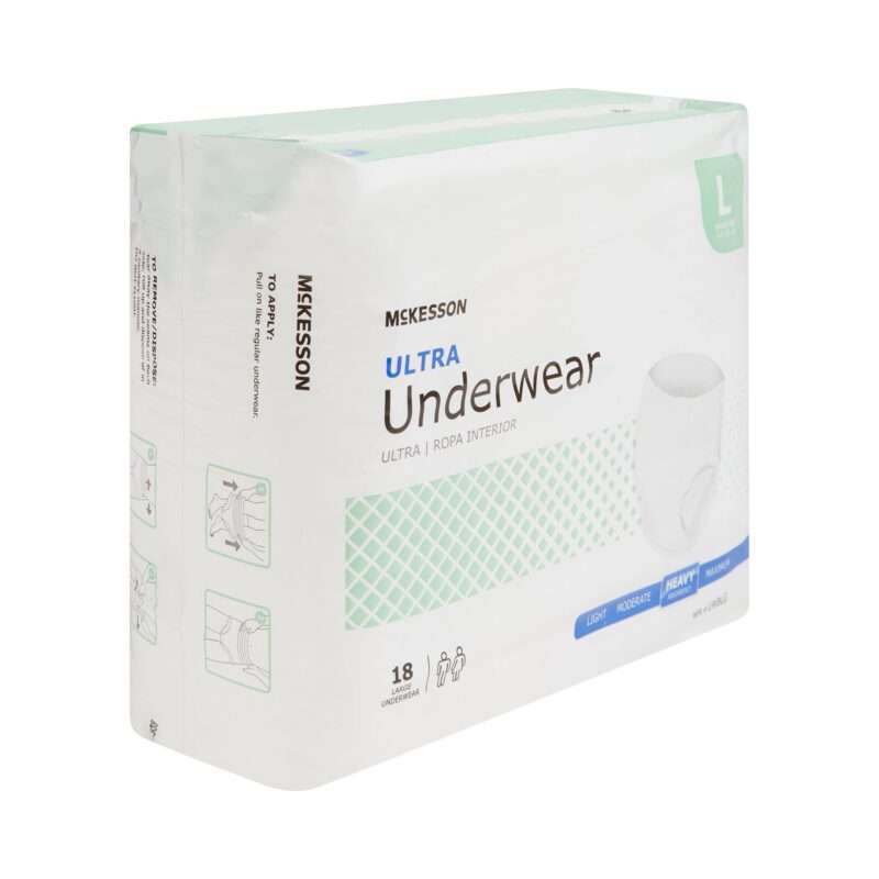 Unisex Adult Absorbent Underwear McKesson Ultra Pull On with Tear Away Seams Large Disposable Heavy Absorbency - Image 6
