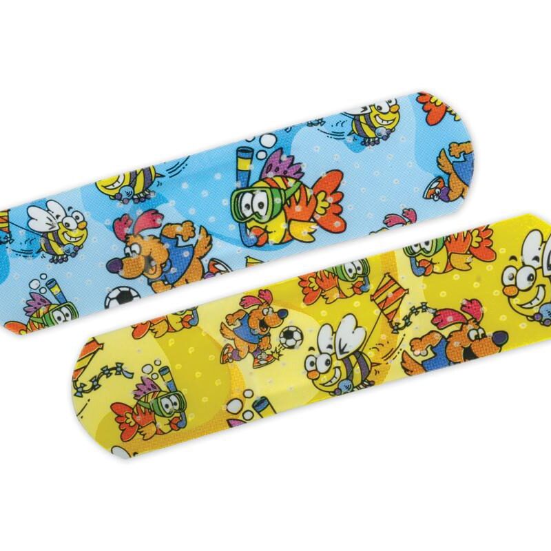 Adhesive Strip Curad® 3/4 X 3 Inch Plastic Rectangle Kid Design (Medtoons) Sterile