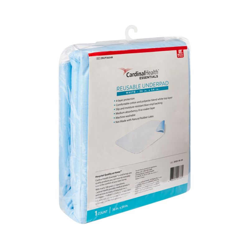 Reusable Underpad Cardinal Health™ Essentials 36 X 54 Inch Polyester / Rayon Moderate Absorbency - Image 3