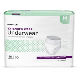 Unisex Adult Absorbent Underwear McKesson Pull On with Tear Away Seams Medium Disposable Heavy Absorbency (64 Counts)