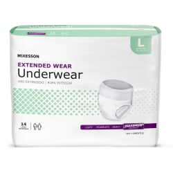 Unisex Adult Absorbent Underwear McKesson Pull On with Tear Away Seams Large Disposable Heavy Absorbency (56 Counts)