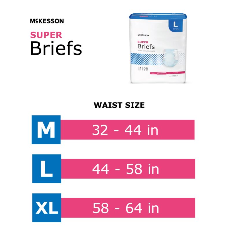 Unisex Adult Incontinence Brief McKesson X-Large Disposable Moderate Absorbency (60 Counts) - Image 3