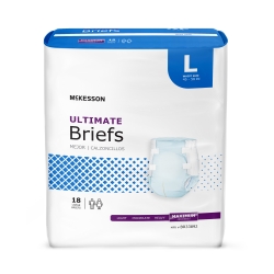 Unisex Adult Incontinence Brief McKesson Large Disposable Heavy Absorbency (72 Counts)