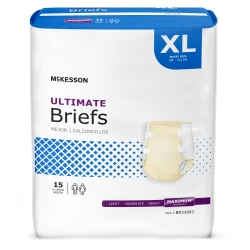 Unisex Adult Incontinence Brief McKesson X-Large Disposable Heavy Absorbency (60 Counts)