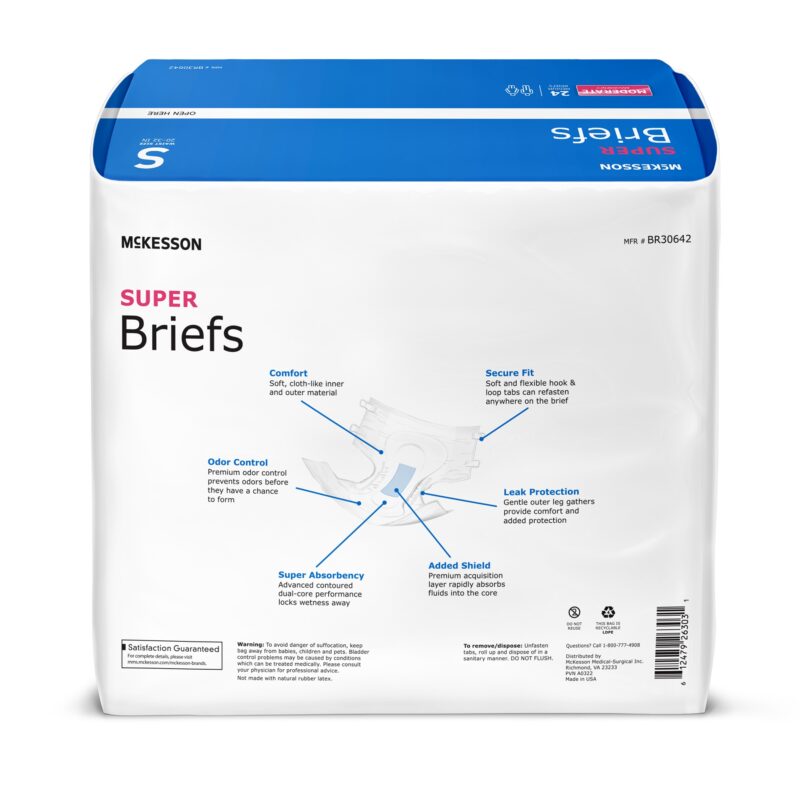 Unisex Adult Incontinence Brief McKesson Small Disposable Moderate Absorbency (96 Counts) - Image 3