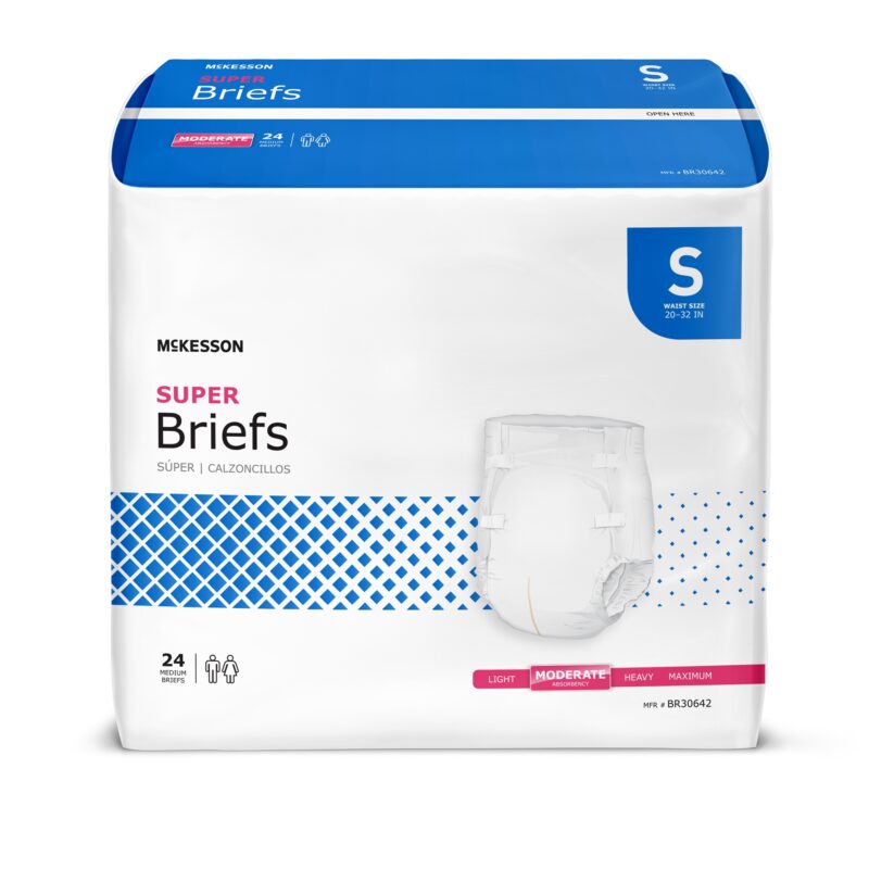 Unisex Adult Incontinence Brief McKesson Small Disposable Moderate Absorbency (96 Counts)