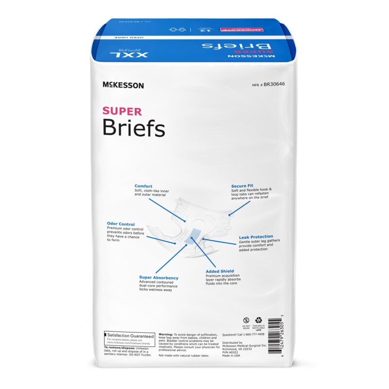 Unisex Adult Incontinence Brief McKesson 2X-Large Disposable Moderate Absorbency (48 Counts) - Image 3