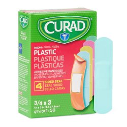 Adhesive Strip Curad® 3/4 X 3 Inch Plastic Rectangle Neon Sterile