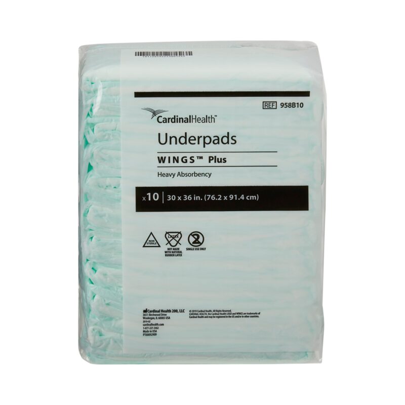 Disposable Underpad Wings™ Plus 30 X 36 Inch Fluff / Polymer Heavy Absorbency - Image 4