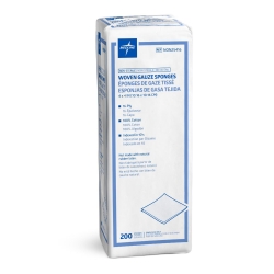 Gauze Sponge Medline 4 X 4 Inch 16-Ply NonSterile 200 per Pack