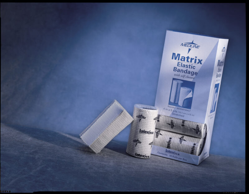Elastic Bandage Matrix 4 Inch X 5 Yard Double Hook and Loop Closure Natural Sterile Medium Compression (20 Counts)