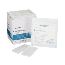 Drain Sponge McKesson 4 X 4 Inch 6-Ply Sterile High Absorbency 2 per Pack (BX/25)