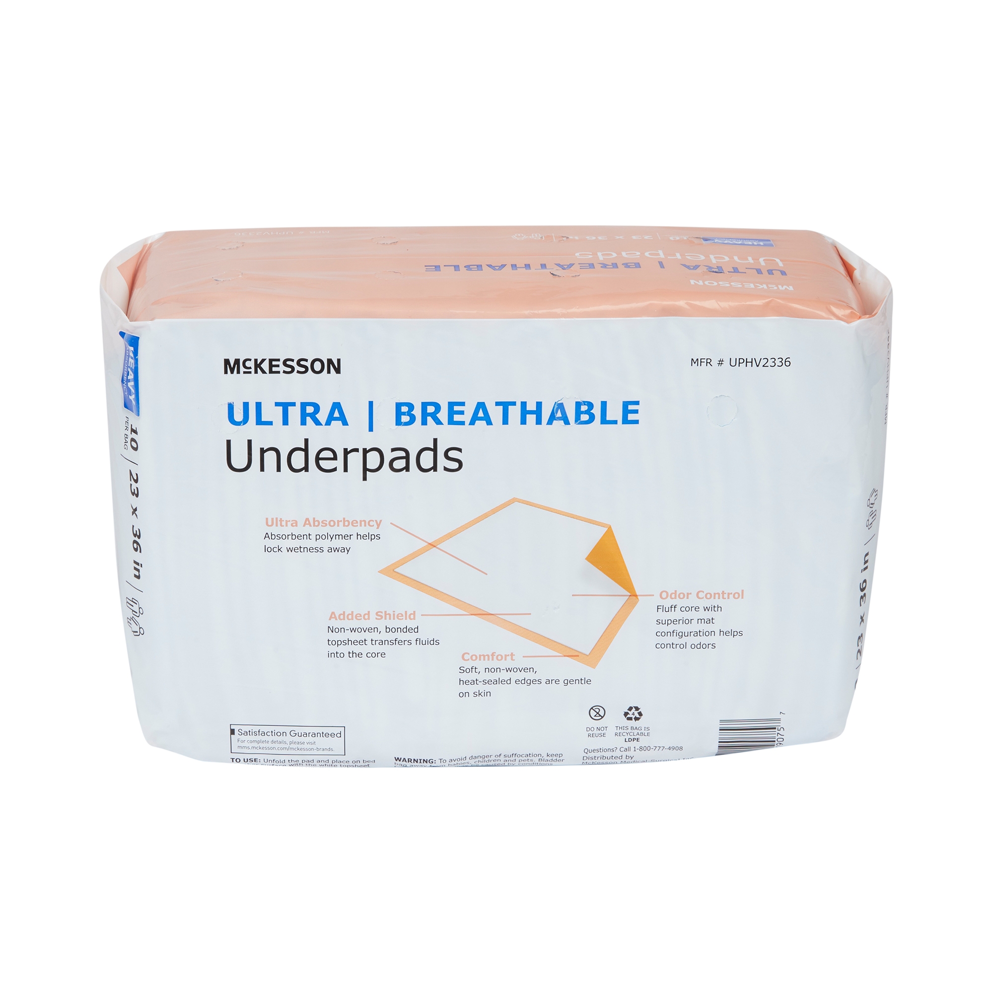 Disposable Underpad McKesson Ultra Breathable 23 X 36 Inch Fluff / Polymer Heavy Absorbency (60 Counts) - Image 3