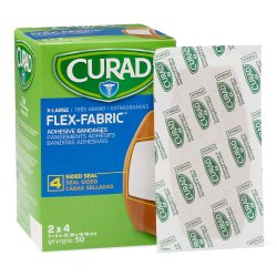 Adhesive Strip Curad® Flex-Fabric 2 X 4 Inch Fabric Rectangle Tan Sterile