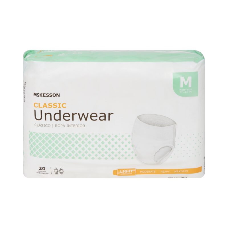 Unisex Adult Absorbent Underwear McKesson Classic Pull On with Tear Away Seams Medium Disposable Light Absorbency (4 Counts) - Image 3