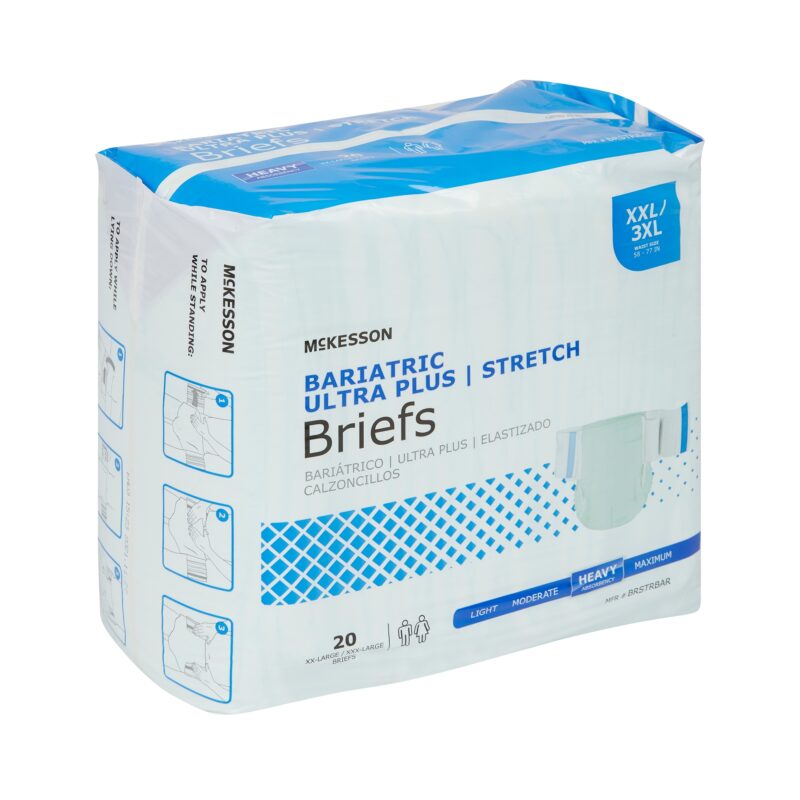 Unisex Adult Incontinence Brief McKesson Ultra Plus Stretch 2X-Large / 3X-Large Disposable Heavy Absorbency (80 Counts) - Image 2