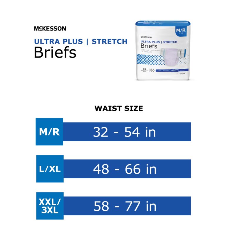 Unisex Adult Incontinence Brief McKesson Ultra Plus Stretch 2X-Large / 3X-Large Disposable Heavy Absorbency (80 Counts) - Image 4