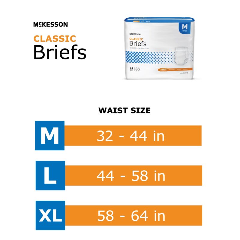 Unisex Adult Incontinence Brief McKesson Classic X-Large Disposable Light Absorbency (60 Counts) - Image 4