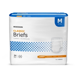 Unisex Adult Incontinence Brief McKesson Classic Medium Disposable Light Absorbency (96 Counts)