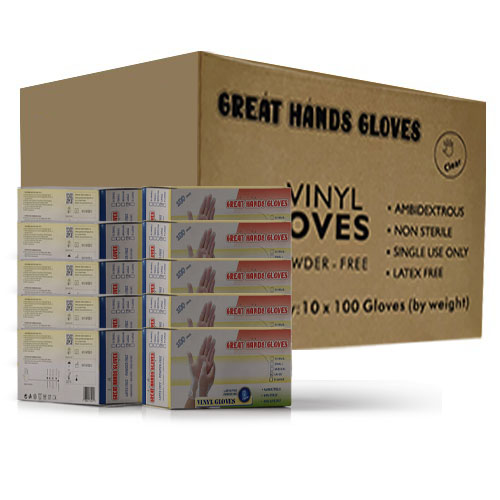 Great Hands Vinyl Gloves (100 Counts / Pack of 10)
