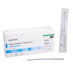 Urethral Catheter McKesson Straight Tip Uncoated PVC 14 Fr. 6 Inch