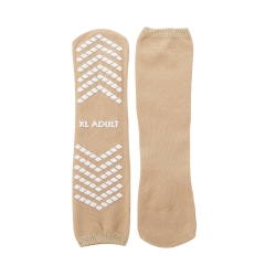 Slipper Socks McKesson Unisex Adult X-Large Single Tread Single Patient Use Tan