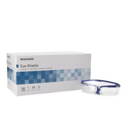 Eye Shield McKesson Side Shield Clear Tint Blue / Clear Frame Over Ear One Size Fits Most