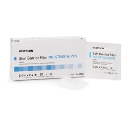 Skin Barrier Wipe McKesson No Sting 75 to 100% Strength Hexamethyldisiloxane Individual Packet Sterile