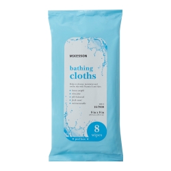 Rinse-Free Bath Wipe McKesson Soft Pack Scented 8 Count