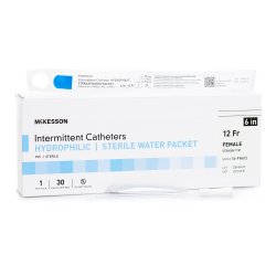 Urethral Catheter McKesson Straight Tip Hydrophilic Coated PVC 12 Fr. 6 Inch
