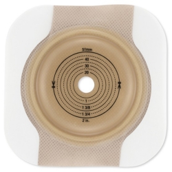 Ostomy Barrier New Image™ CeraPlus™ Trim to Fit, Extended Wear Adhesive Tape Borders 57 mm Flange Red Code System Up to 1-1/2 Inch Opening