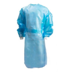 Chemotherapy Procedure Gown McKesson Large Blue NonSterile AAMI Level 2 / ASTM D6978 Disposable