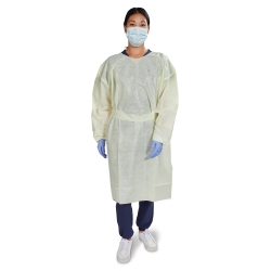 Protective Procedure Gown McKesson One Size Fits Most Yellow NonSterile AAMI Level 2 Disposable