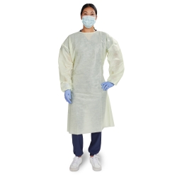 Protective Procedure Gown McKesson One Size Fits Most Yellow NonSterile AAMI Level 2 Disposable