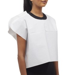 Exam Cape McKesson White One Size Fits Most Front / Back Opening Without Closure Unisex Disposable