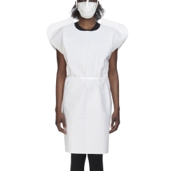 Patient Exam Gown McKesson One Size Fits Most White Disposable