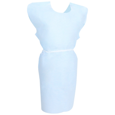 Patient Exam Gown McKesson One Size Fits Most Blue Disposable