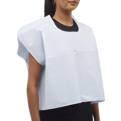 Exam Cape McKesson Blue One Size Fits Most Front / Back Opening Without Closure Unisex Disposable